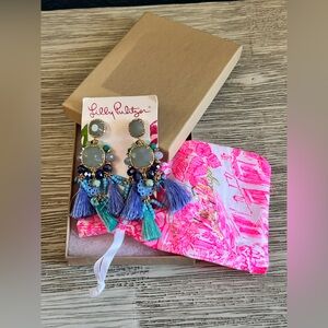 🆕 Lilly Pulitzer Purple and Teal Tassel Earrings